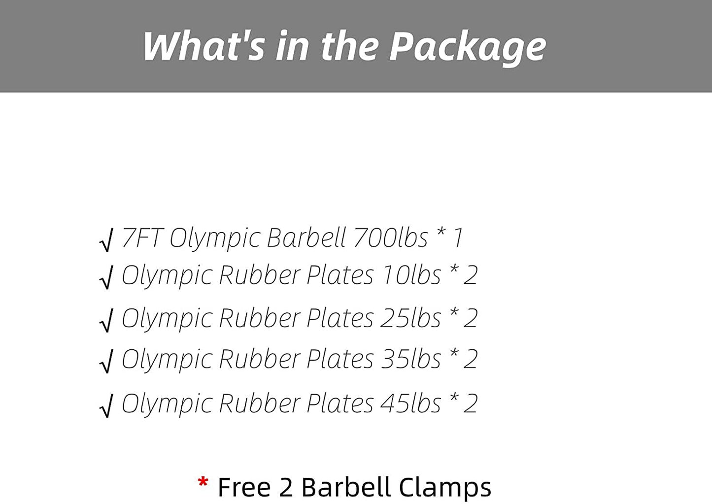 Olympic Weights Set with 7Ft Olympic Barbell for Muscle Toning, Strength Building, Weight Loss - Multiple Choices Available