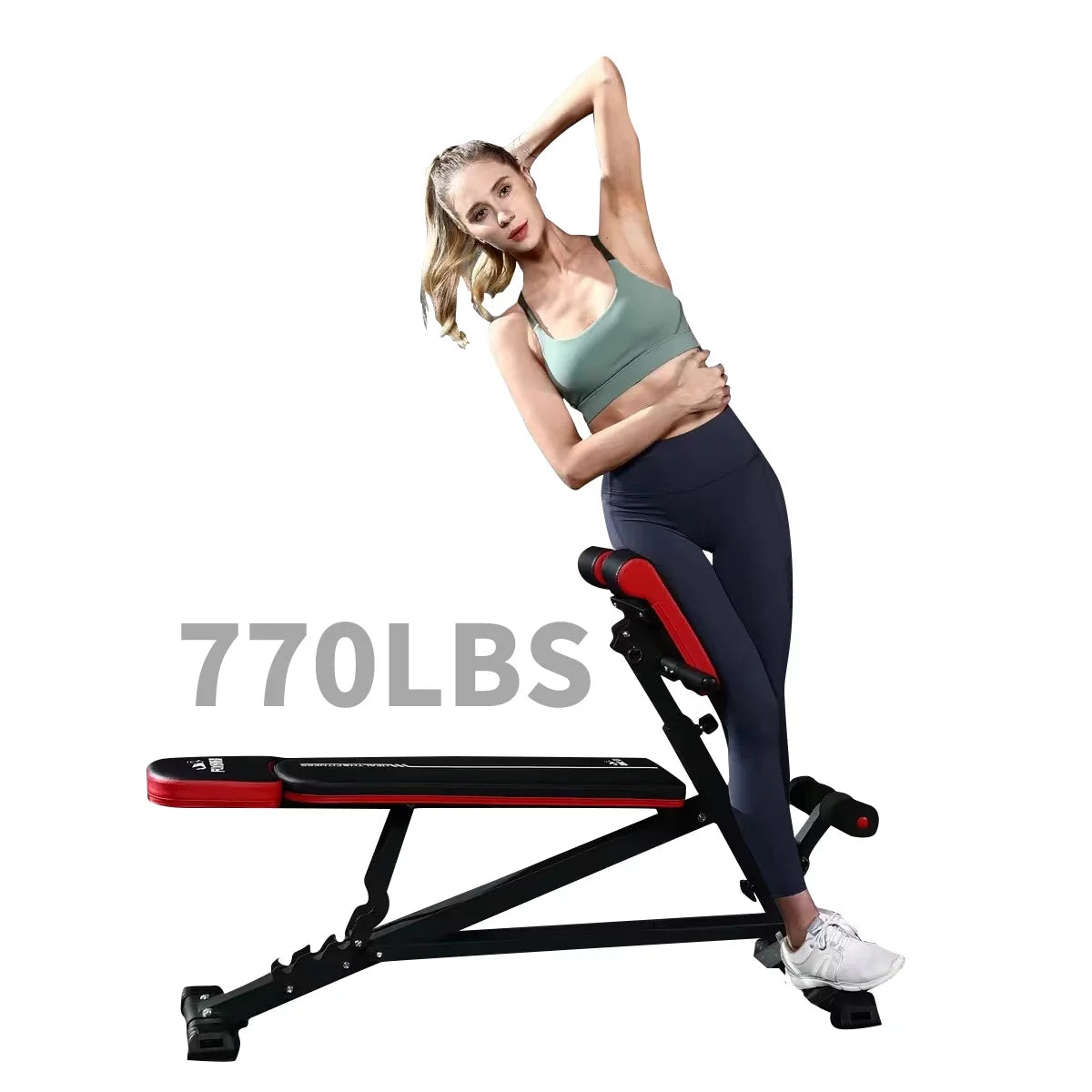 3 in 1 Workout Bench, Roman Chair, Weight Bench and Sit up Bench for Hyper Back Extension and Full Body Workout with Handle, Abdomen Core and Comprehensive Glute Training Home Gym Equipment